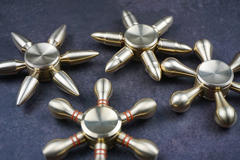 Pure Copper 6-Arm Gyro Spinning Top Fidget Toy | Premium EDC Desk Toy