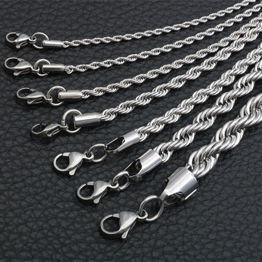 Stainless Steel Twist Chain Titanium Steel Necklace For Men And Women