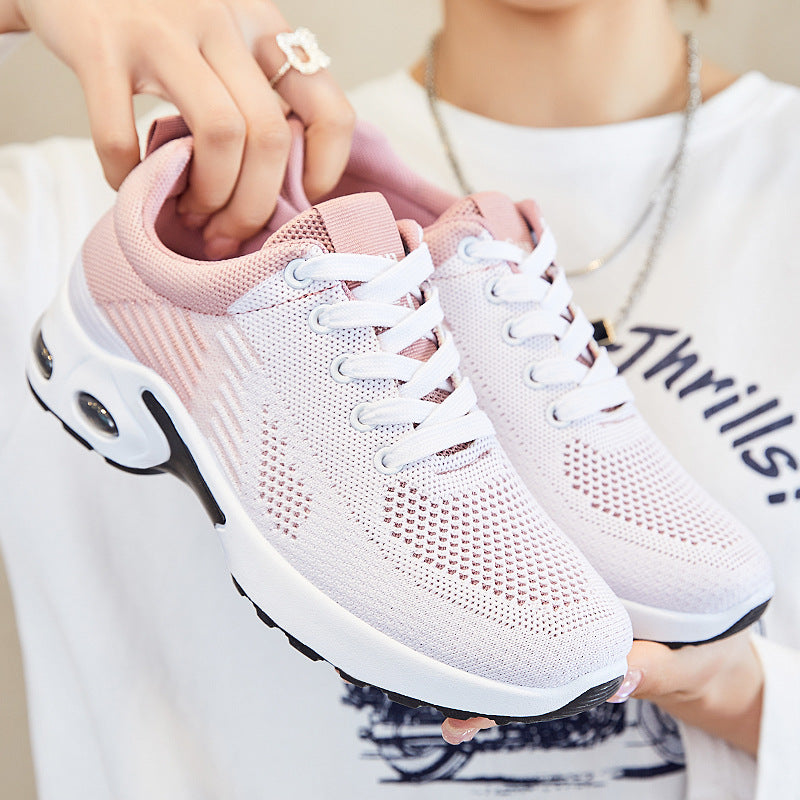 Women's Flyknit Casual Running Trainers - Breathable Flat Lace-Up