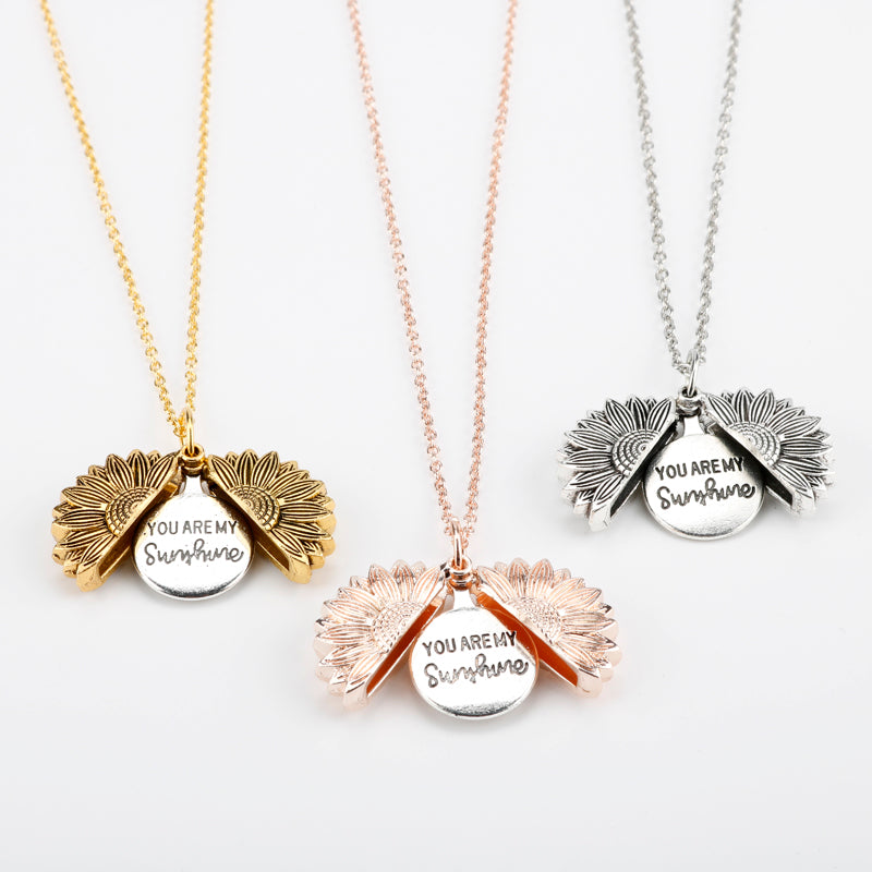 Sunflower Pendant Necklace | Gold, Silver & Rose Gold