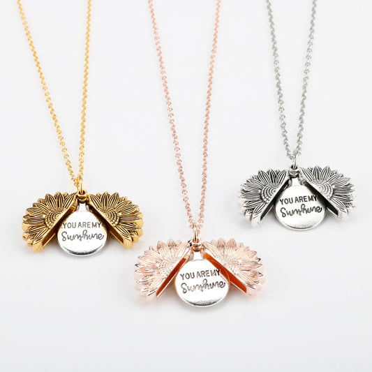 Sunflower Pendant Necklace | Gold, Silver & Rose Gold
