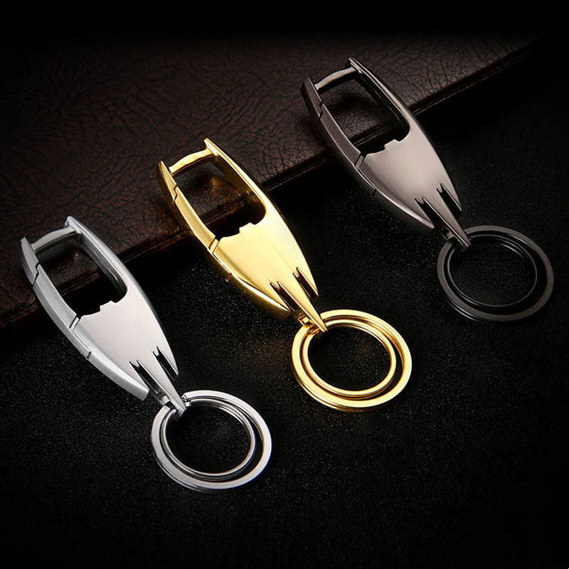 Metal Stainless Steel Key Ring | Slim Car Keychain | Black, Gold & Silver