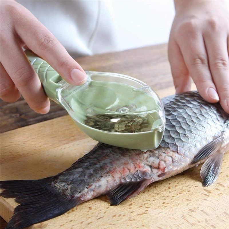 Fish Scale Scraper with Cover & Hanging Hook | Kitchen Descaling Tool