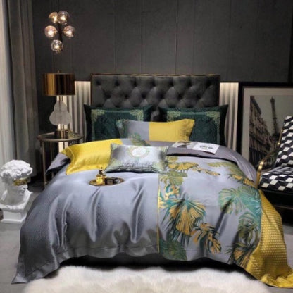Jacquard & Satin Cotton Bedding Set 4 Piece | 15 Patterns 2 Sizes