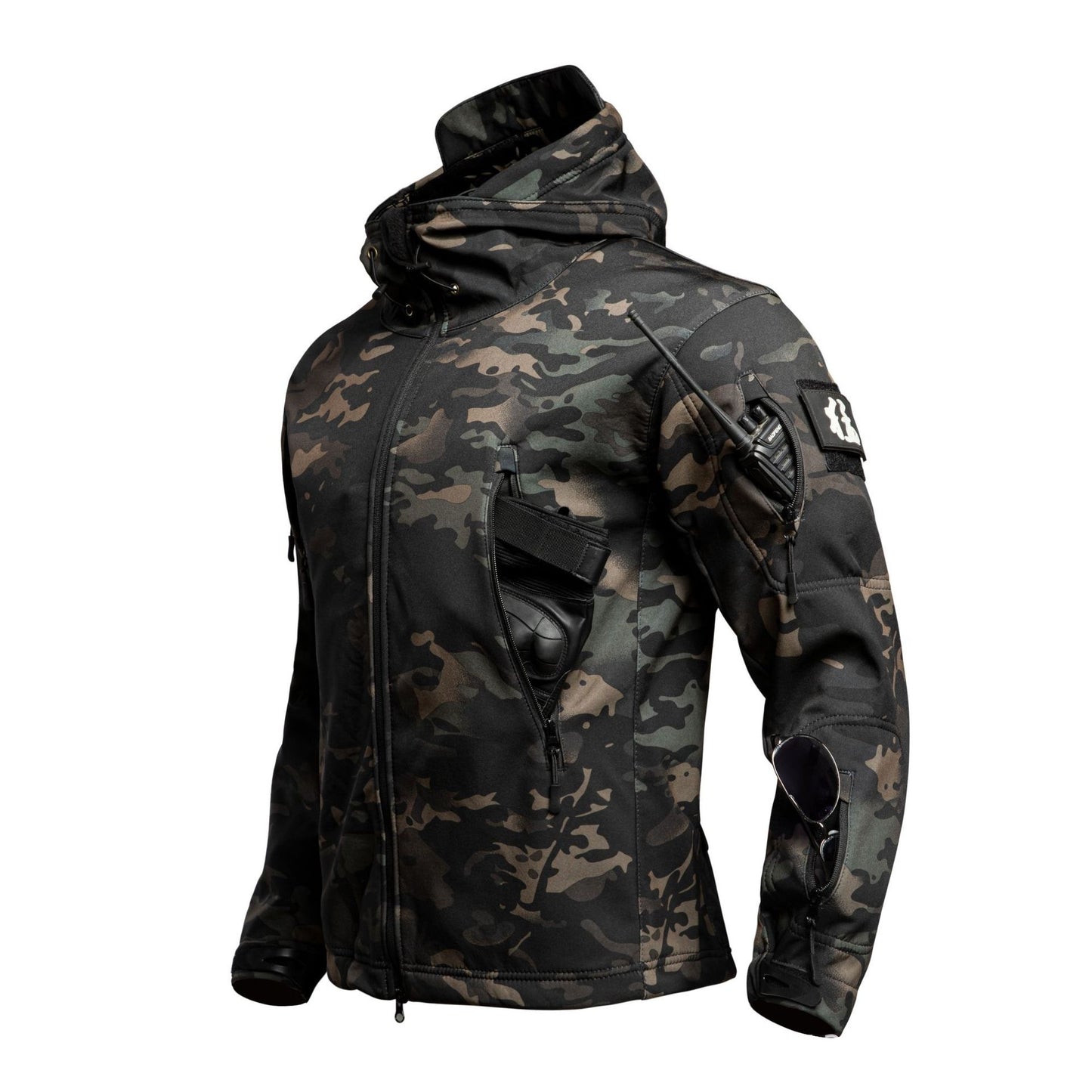 Men's Sharkskin Softshell Hooded Jacket | Waterproof Windproof Outdoor Coat