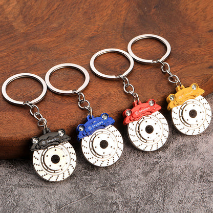Brake Disc & Caliper Alloy Keychain | Miniature Car Part Charm | 6 Colours