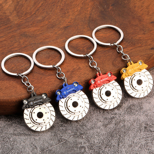 Brake Disc & Caliper Alloy Keychain | Miniature Car Part Charm | 6 Colours