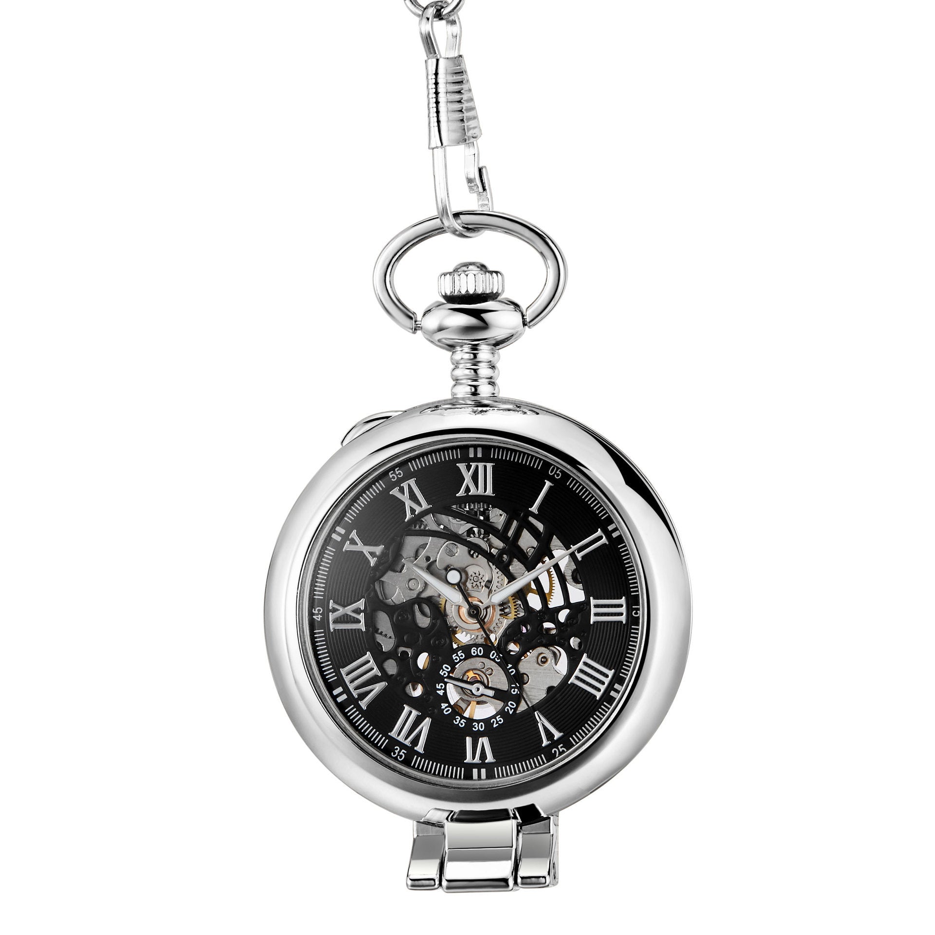 Alloy Flip Mechanical Pocket Watch