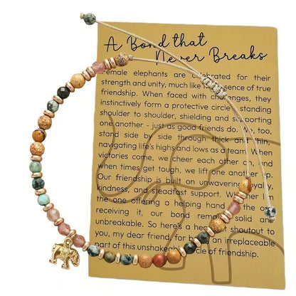 Natural Stone Heart Pendant Bracelet | Hand-Woven Turquoise & Gold Bead Wax Cord