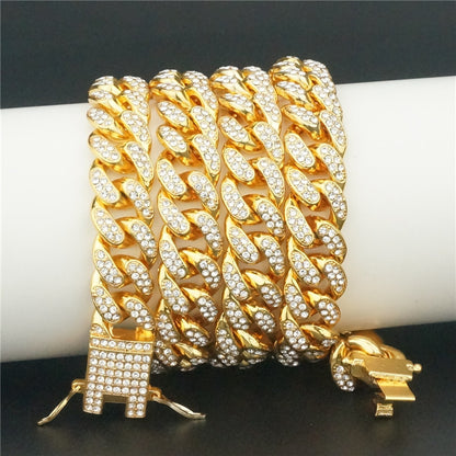 Hip Hop Alloy Chain Dog Collar | Rose Gold, Silver & Gold