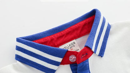 Boys' Short Sleeve Polo Shirt | Soft Cotton, Lapel Collar