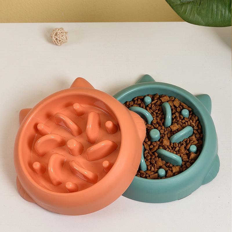 Slow Feeder Dog Bowl | Anti-Gulping Bone Pattern Puzzle Bowl