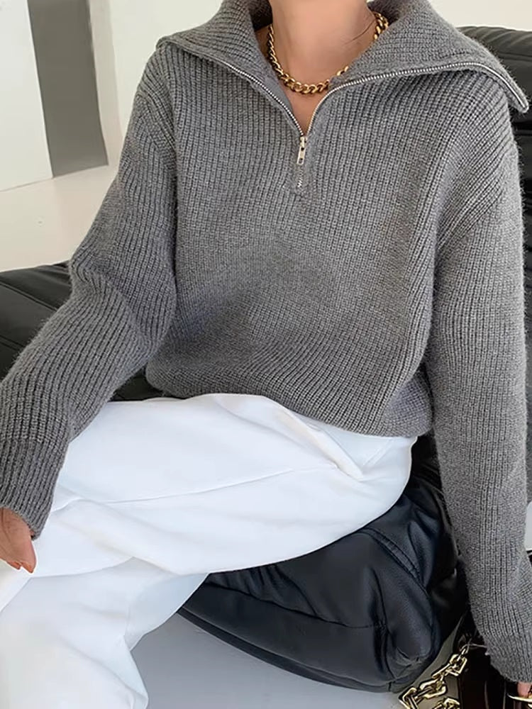 Crew Neck Wool Blend Sweater | Women's Knitwear
