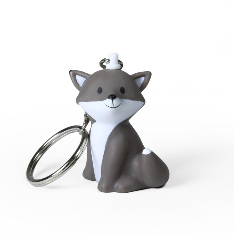 3D Cartoon Fox Keychain | Purple, Blue & Grey