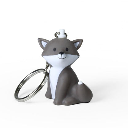 3D Cartoon Fox Keychain | Purple, Blue & Grey