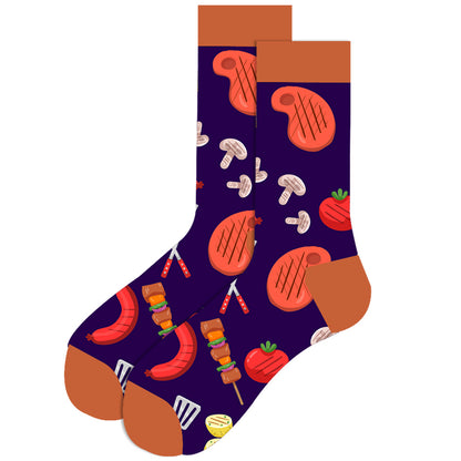 Men’s Novelty Jacquard Cotton Mid-Tube Socks 26 Designs Santa Moose EU 39-46