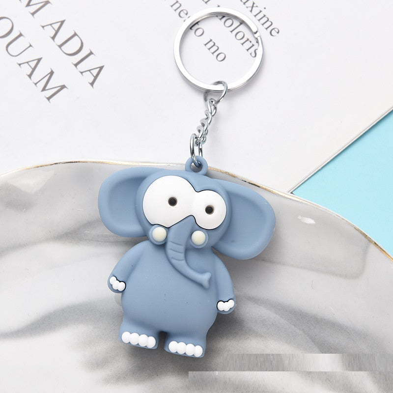 Big Eye Animal Keychain | Cute Soft PVC Charm | 8 Designs