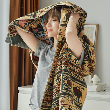 Bohemian Cotton Gauze Beach & Bath Towel | Oversized 160×80cm | 7 Designs