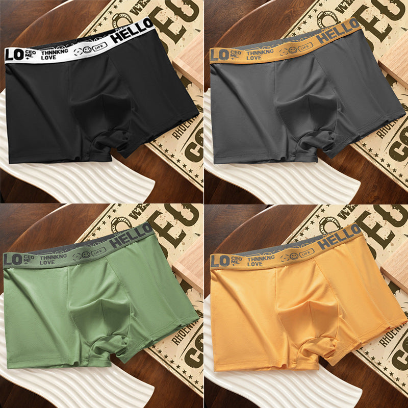 Men's Polyester Boxer Briefs 4-Pack – Breathable Mid-Waist Underwear