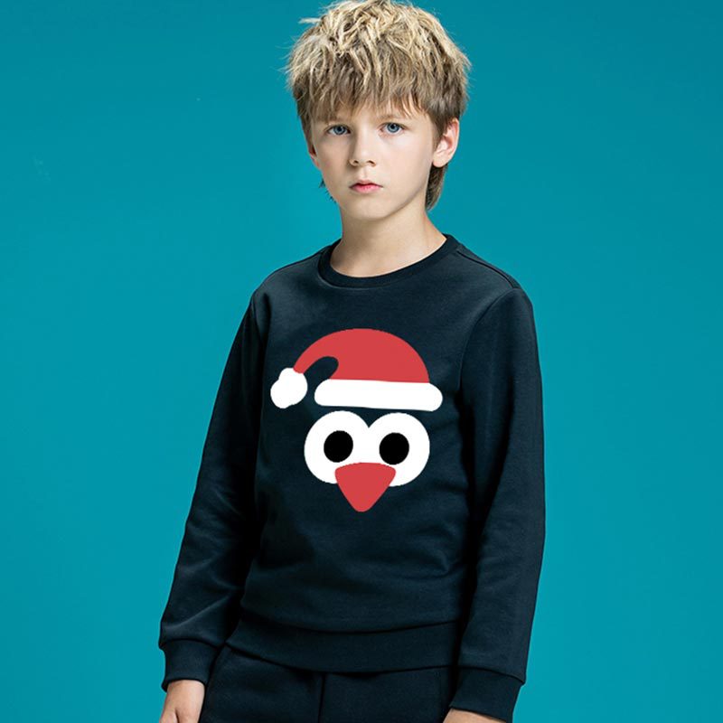 Kids Christmas Print Cotton Sweatshirt | Unisex Pullover Jumper