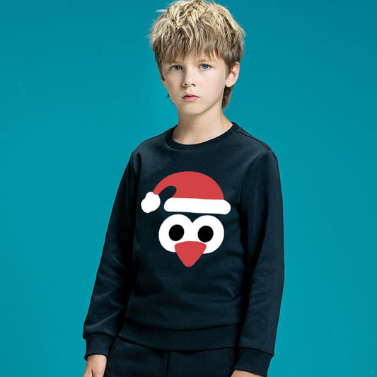 Kids Christmas Print Cotton Sweatshirt | Unisex Pullover Jumper