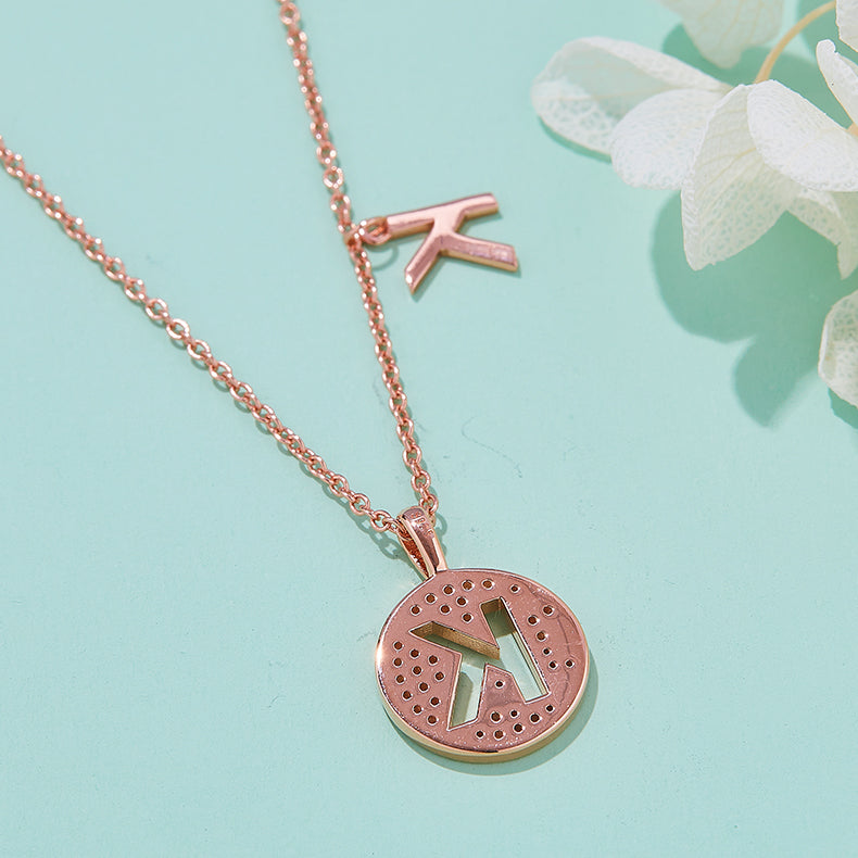 S925 Silver Moissanite Initial K Pendant Necklace