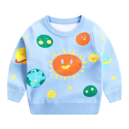 Boys' Cotton Cartoon Sweatshirt | Long Sleeve Kids Top