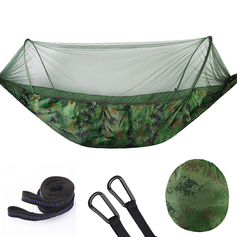 Pop-Up Camping Hammock with Integrated Mosquito Net – 210T Nylon 250x120cm & 290x140cm 9 Colours