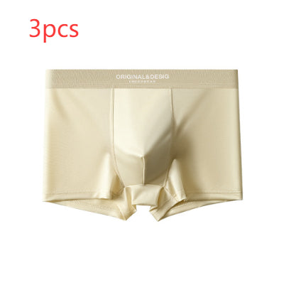 Men's Satin Nylon Boxer Briefs – Breathable Mid-Waist 5 Colours