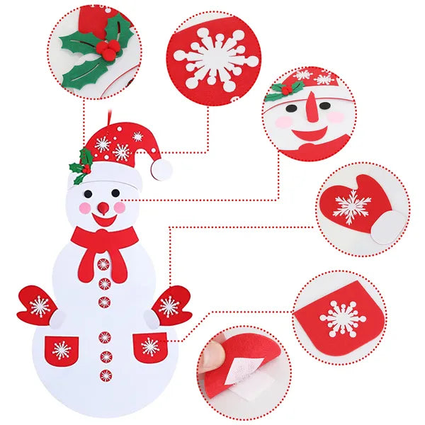 DIY Felt Christmas Snowman Decoration Set | 54 Pieces