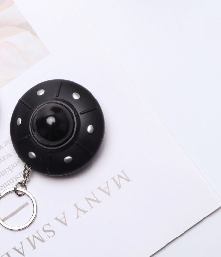 Light-Up Sound Flying Saucer Keychain | Luminous Plastic Pendant | 4 Colours