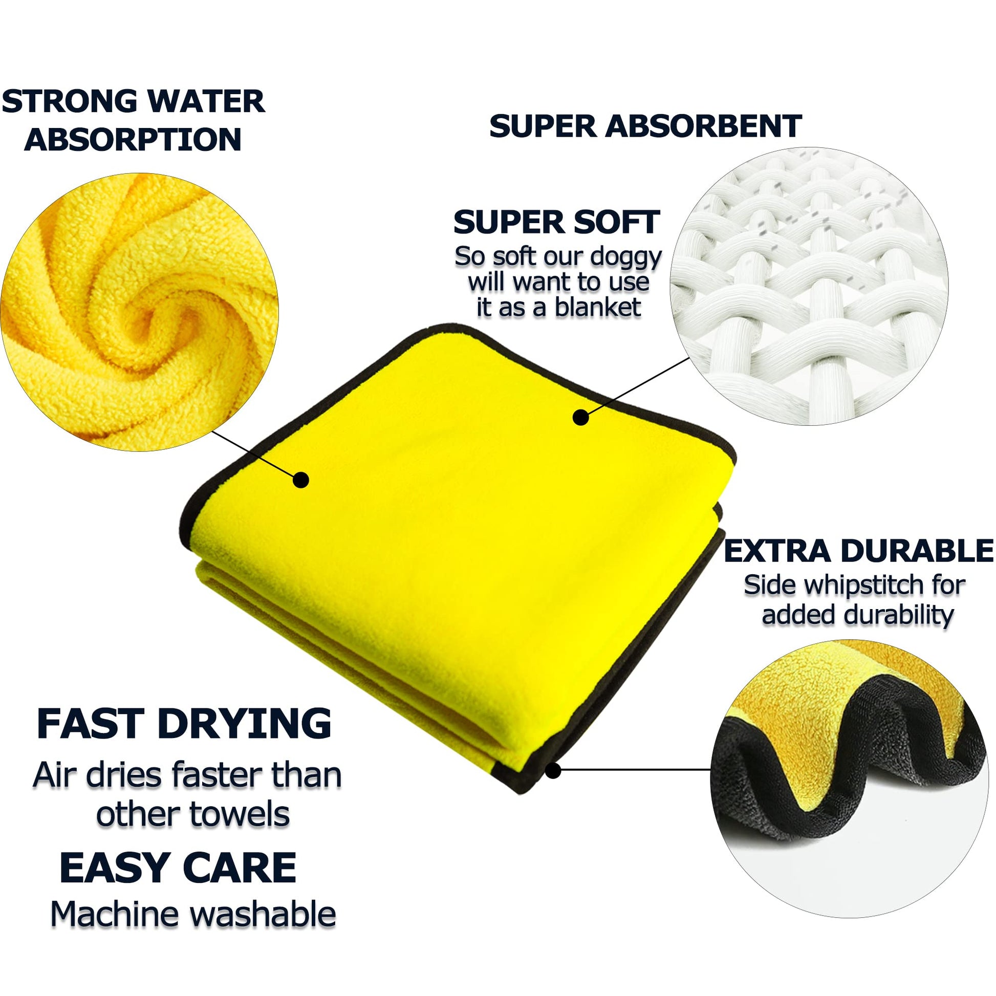 Microfibre Pet Drying Towel | Super Absorbent | 3 Sizes