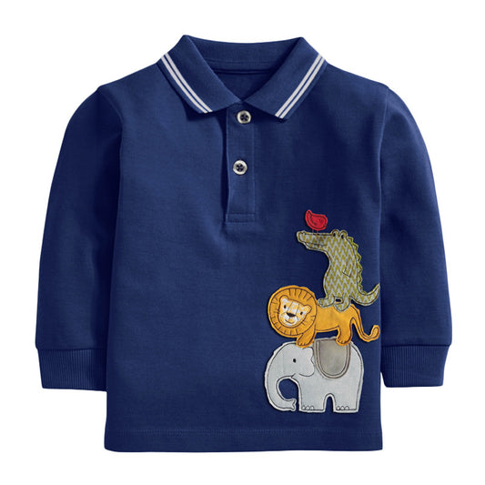 Boys' Animal Print Short Sleeve T-Shirt | 100% Cotton, Cartoon Design