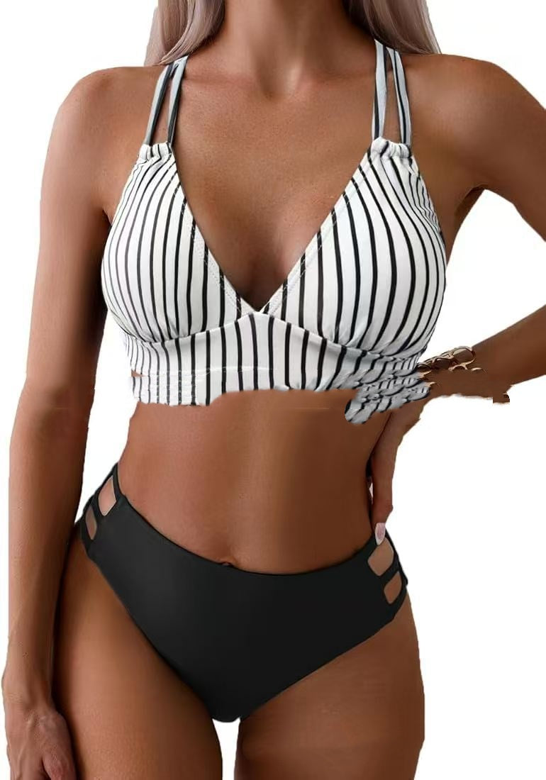 Women's V-Neck Halter Bikini Set | Two-Piece Swimsuit