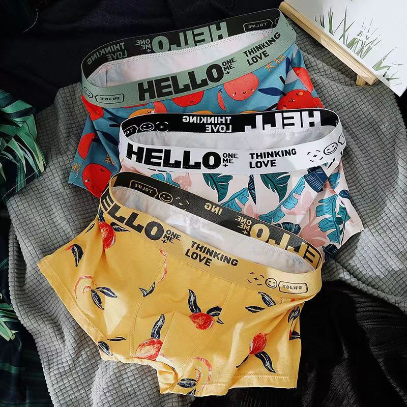 Men's Cotton Boxer Briefs Fruit Print Multi-Pack – 2, 3 or 4 Pairs