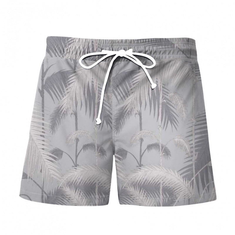 Men's Hawaiian Print Beach Shorts