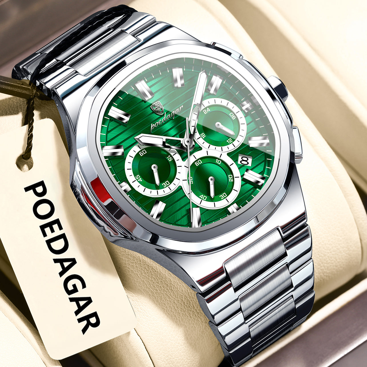 Men's Waterproof Luminous Quartz Watch – 45mm | 11 Colours
