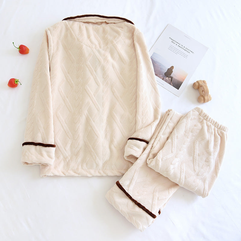 Couples Flannel Pyjama Set | Soft Polyester Autumn Winter Loungewear