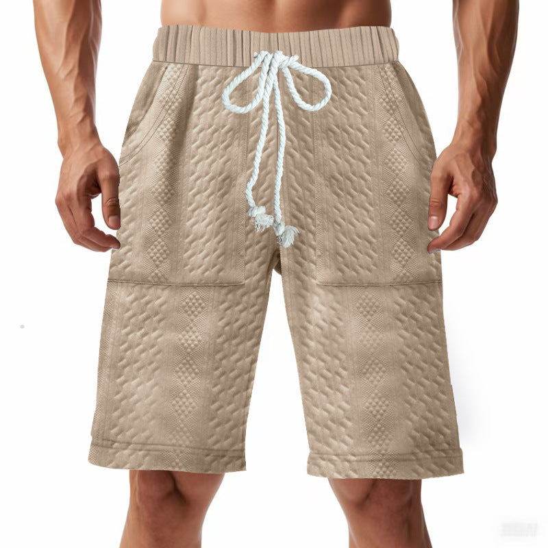 Men's Loose Fit Knitted Jacquard Shorts | Casual S-3XL