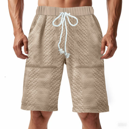 Men's Loose Fit Knitted Jacquard Shorts | Casual S-3XL