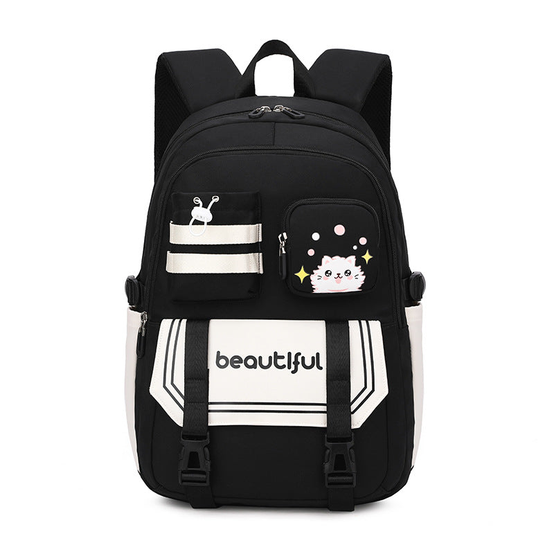 Girls' Large Capacity Animal Print School Backpack – Ultra-Light Nylon