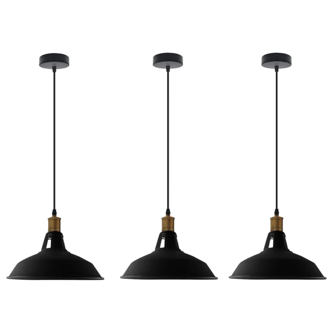 3-Pack Retro Industrial Style Metal Pendant Ceiling Lights ~6268-6