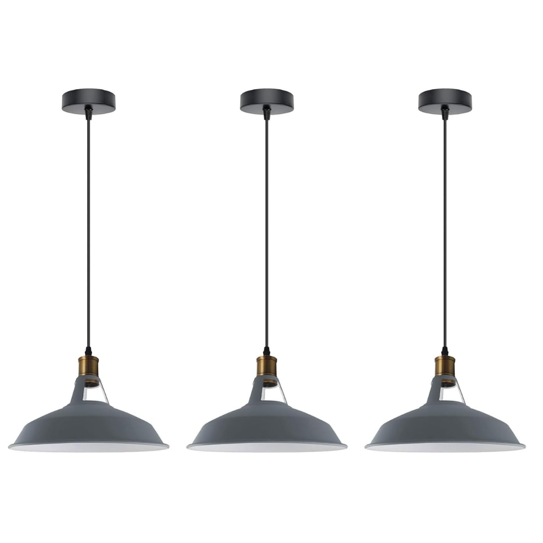 3-Pack Retro Industrial Style Metal Pendant Ceiling Lights ~6268-10