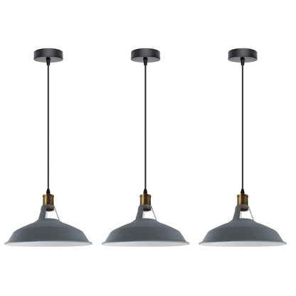 3-Pack Retro Industrial Style Metal Pendant Ceiling Lights ~6268-10