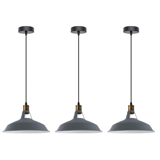 3-Pack Retro Industrial Style Metal Pendant Ceiling Lights ~6268-10