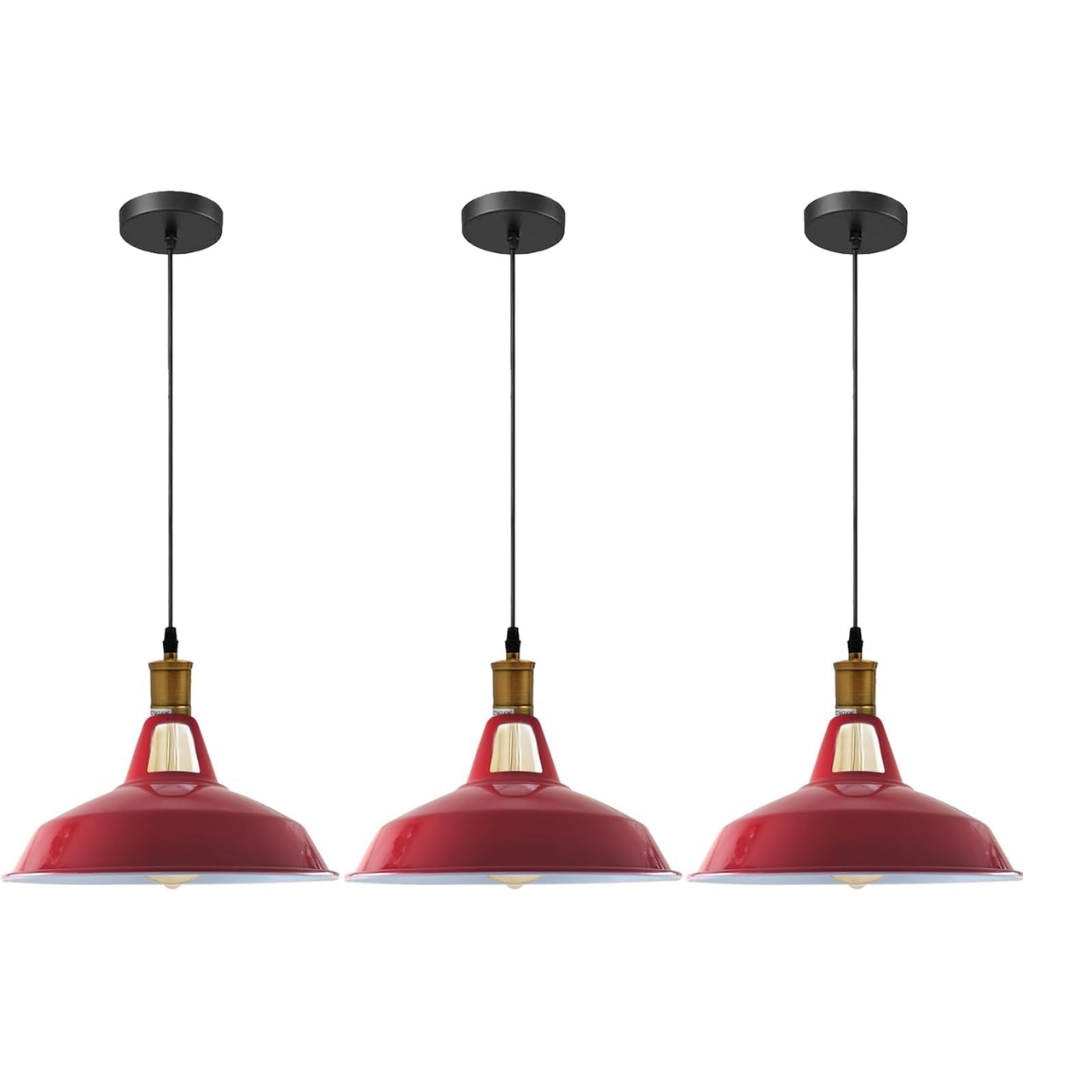 3-Pack Retro Industrial Style Metal Pendant Ceiling Lights ~6268-12