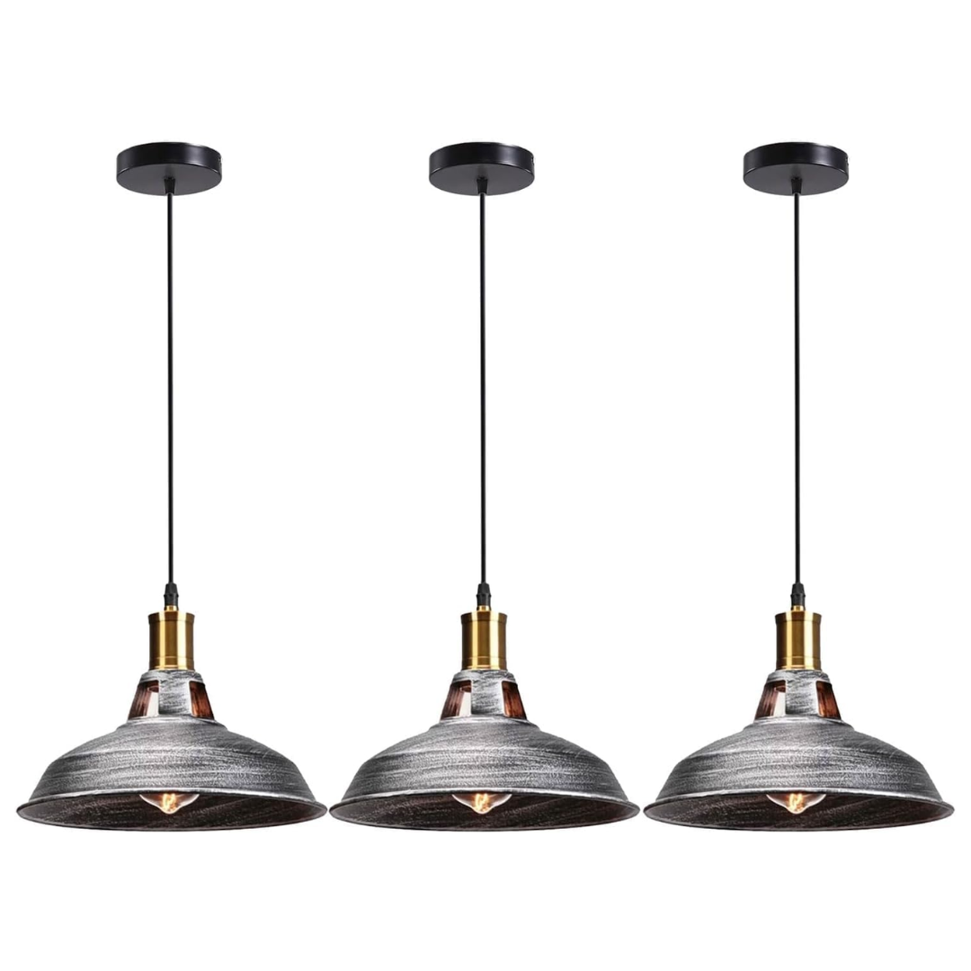 3-Pack Retro Industrial Style Metal Pendant Ceiling Lights ~6268-5