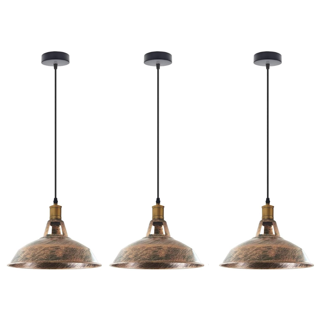 3-Pack Retro Industrial Style Metal Pendant Ceiling Lights ~6268-13
