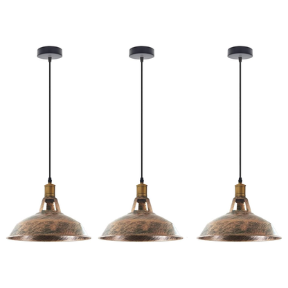 3-Pack Retro Industrial Style Metal Pendant Ceiling Lights ~6268-13