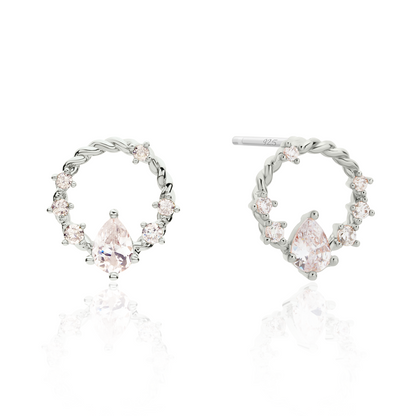 Cubic circle rope earrings-1